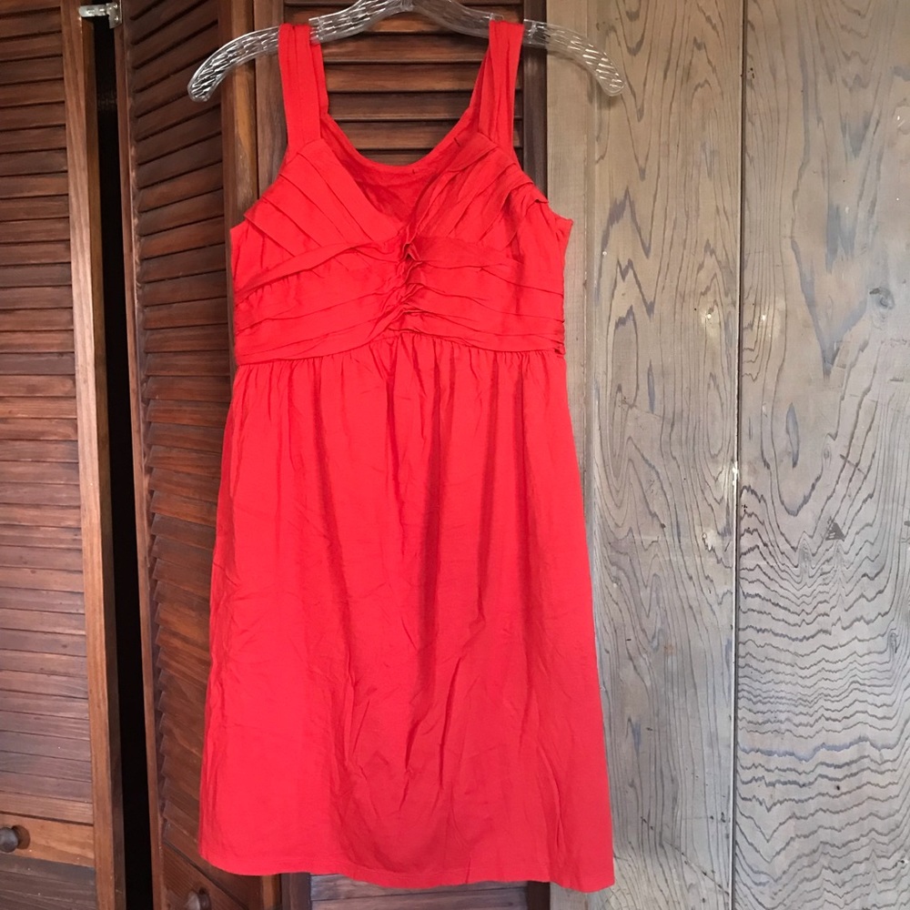 Red orange knee length dress